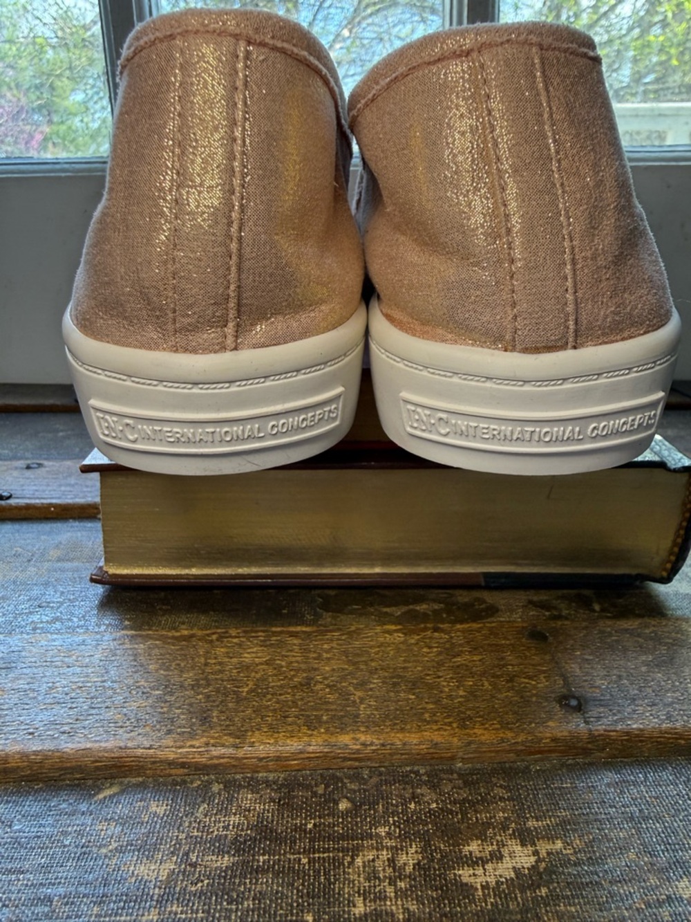 INC International Concepts NWOT Rose Gold Rhinestone Sneakers - Women’s 9 - Picture 4 of 6